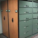 sliding shelving with drawers for top tab files