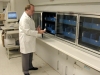 Refrigerated vertical carousel storage in a lab area