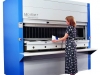 Vertical carousels allow you to access your material with the push of a button