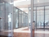 Glass hinged door option on mobile walls