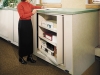 Rotary filing cabinet as a counter.